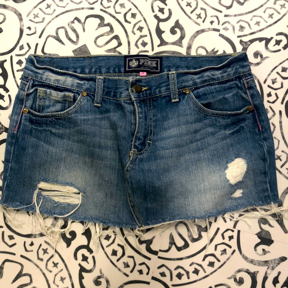Victoria secret pink jean mini skirt